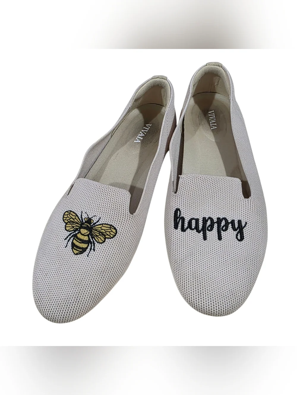 Vivaia Bee Happy Round-Toe Embroidered Loafers - Picture 3 of 9